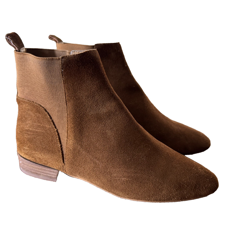 Lucky Brand Gleldo Booties Women's 6 Brown Leather Suede Pointed Toe Shoes